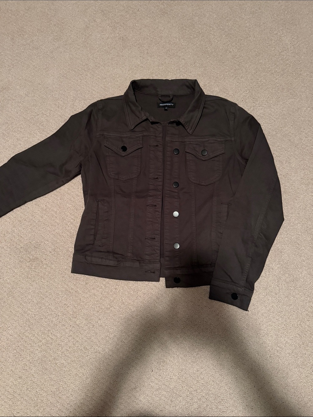 Prosperity Dark Olive Denim Jean Jacket